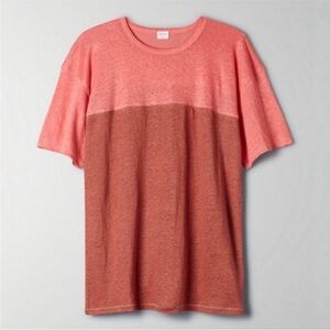 Wilfred Free Aritzia Linen color block relaxed tee shirt
